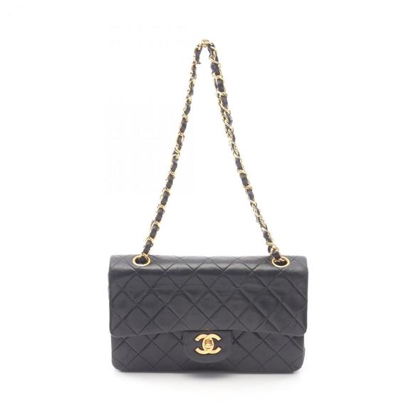 CHANEL Matelasse Double Flap Shoulder Bag in Lambskin Leather, Black - Picture 1 of 14